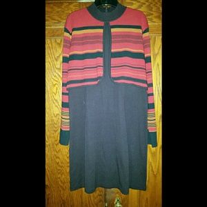 Brown Multi striped dress.